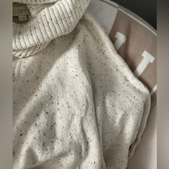 LOFT Speckled Turtleneck Poncho Sweater - Picture 11 of 13